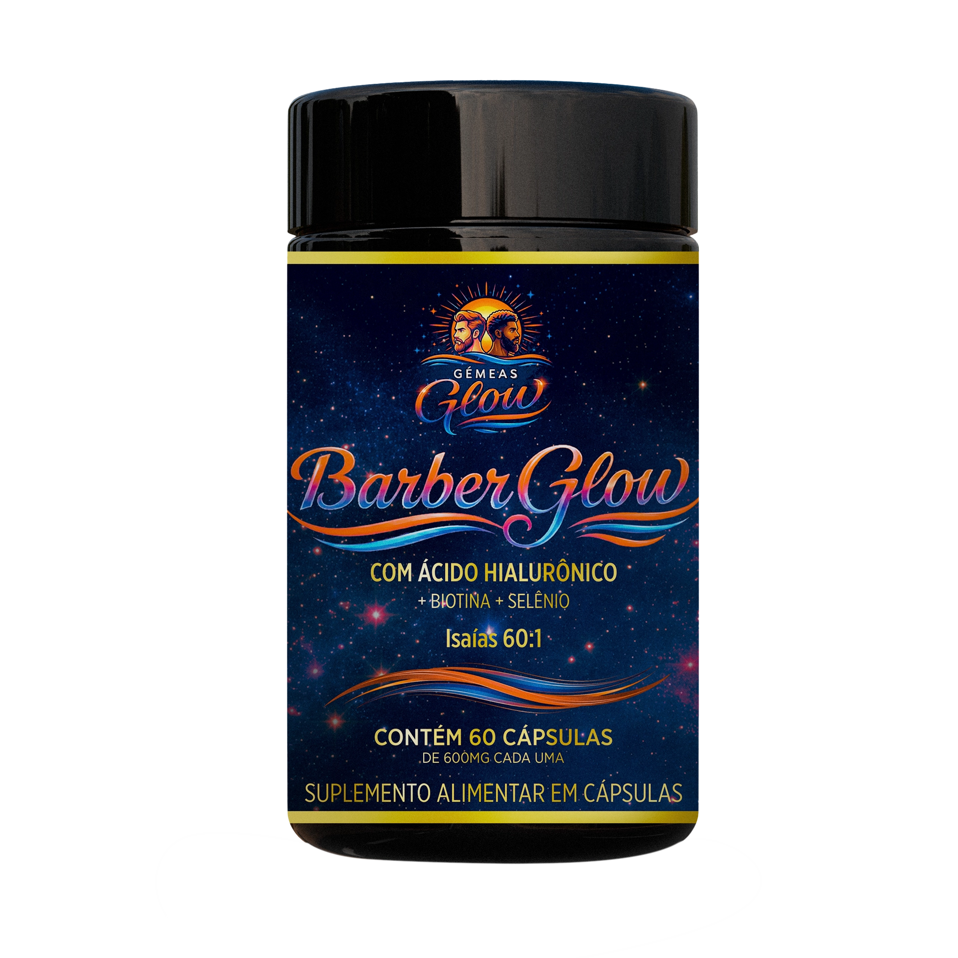 Barber Glow 60 cápsulas Suplemento para Barba e Cabelo