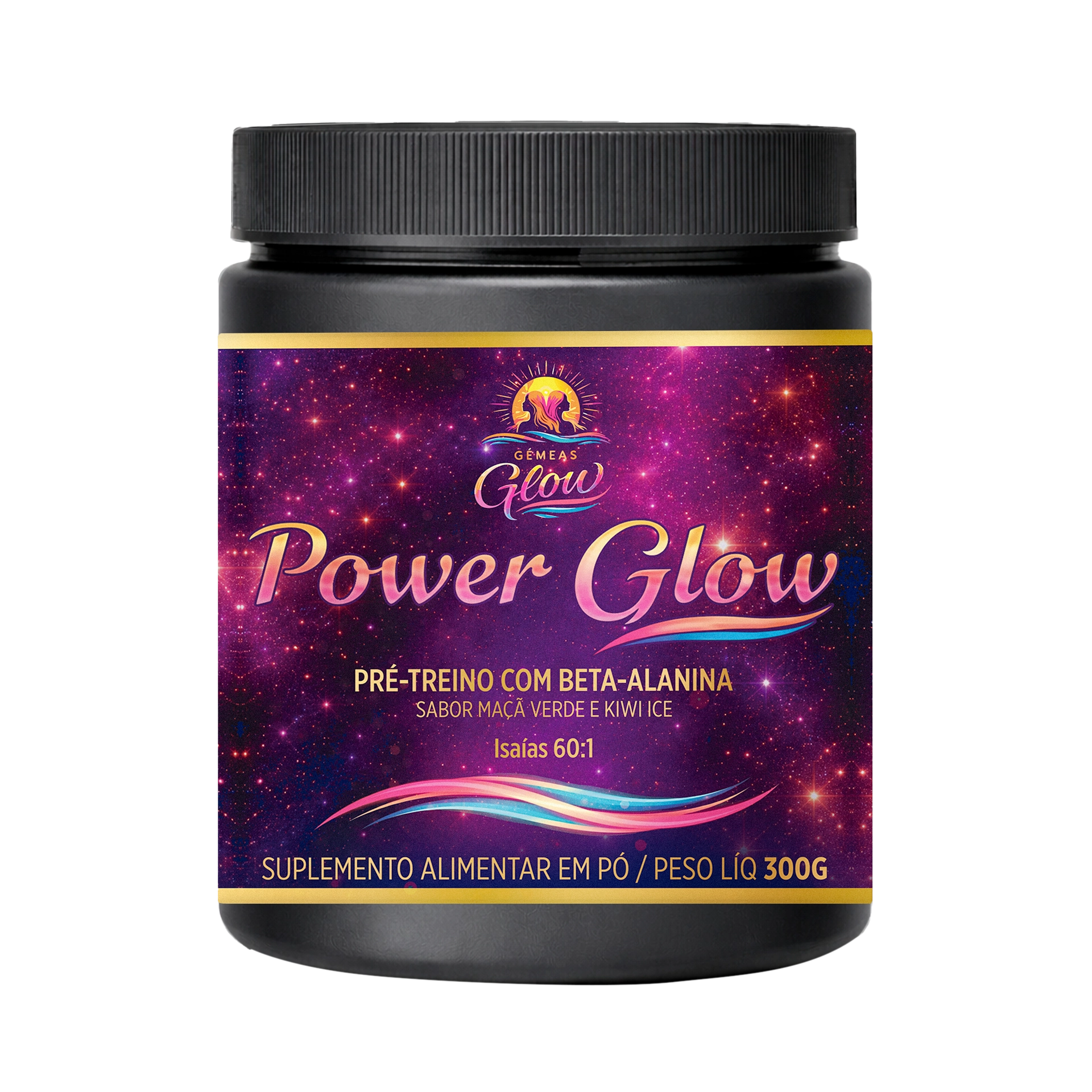 Power Glow Pré-Treino Maçã Verde e Kiwi Ice