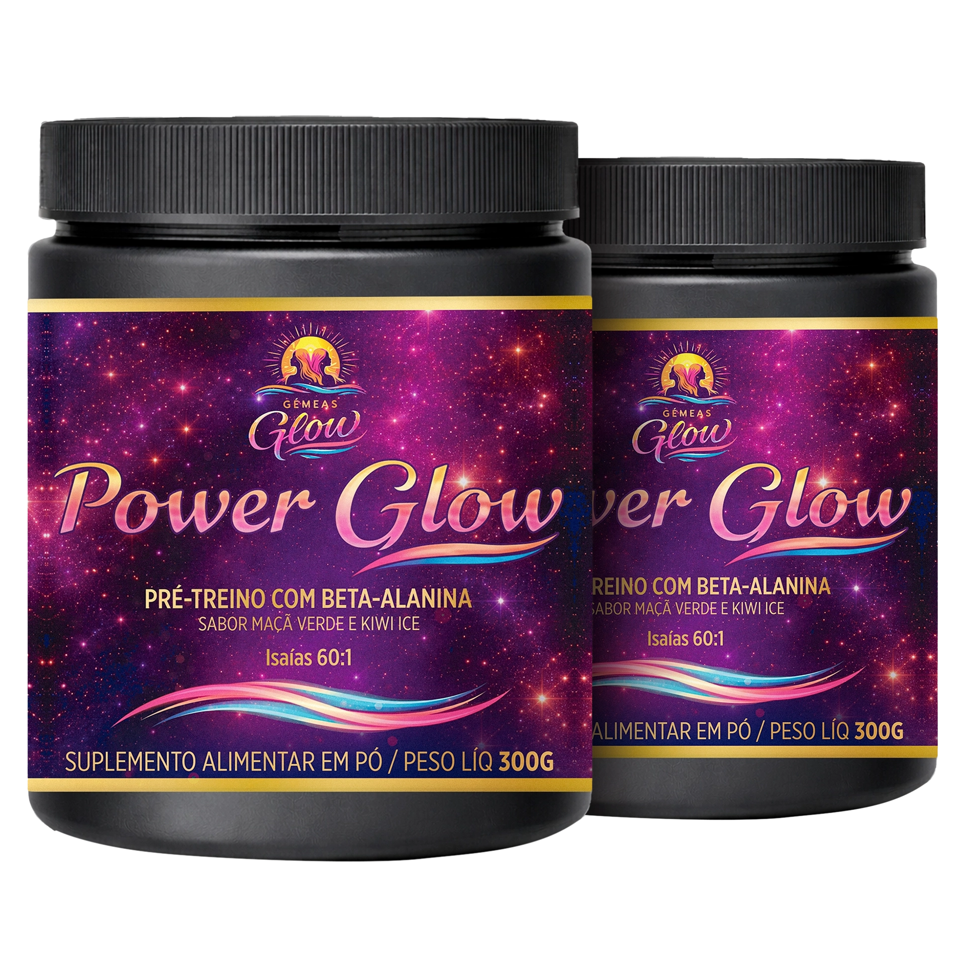 Power Glow Pré-Treino Kit com 2 unidades
