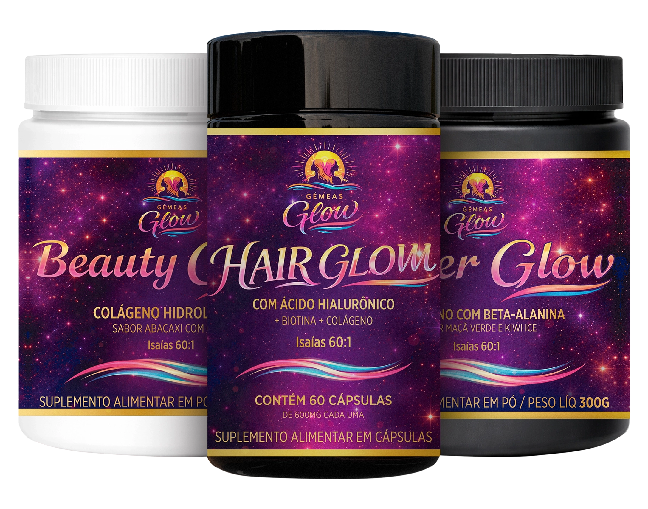Combo Glow Supremo com Hair Glow + Power Glow + Colágeno